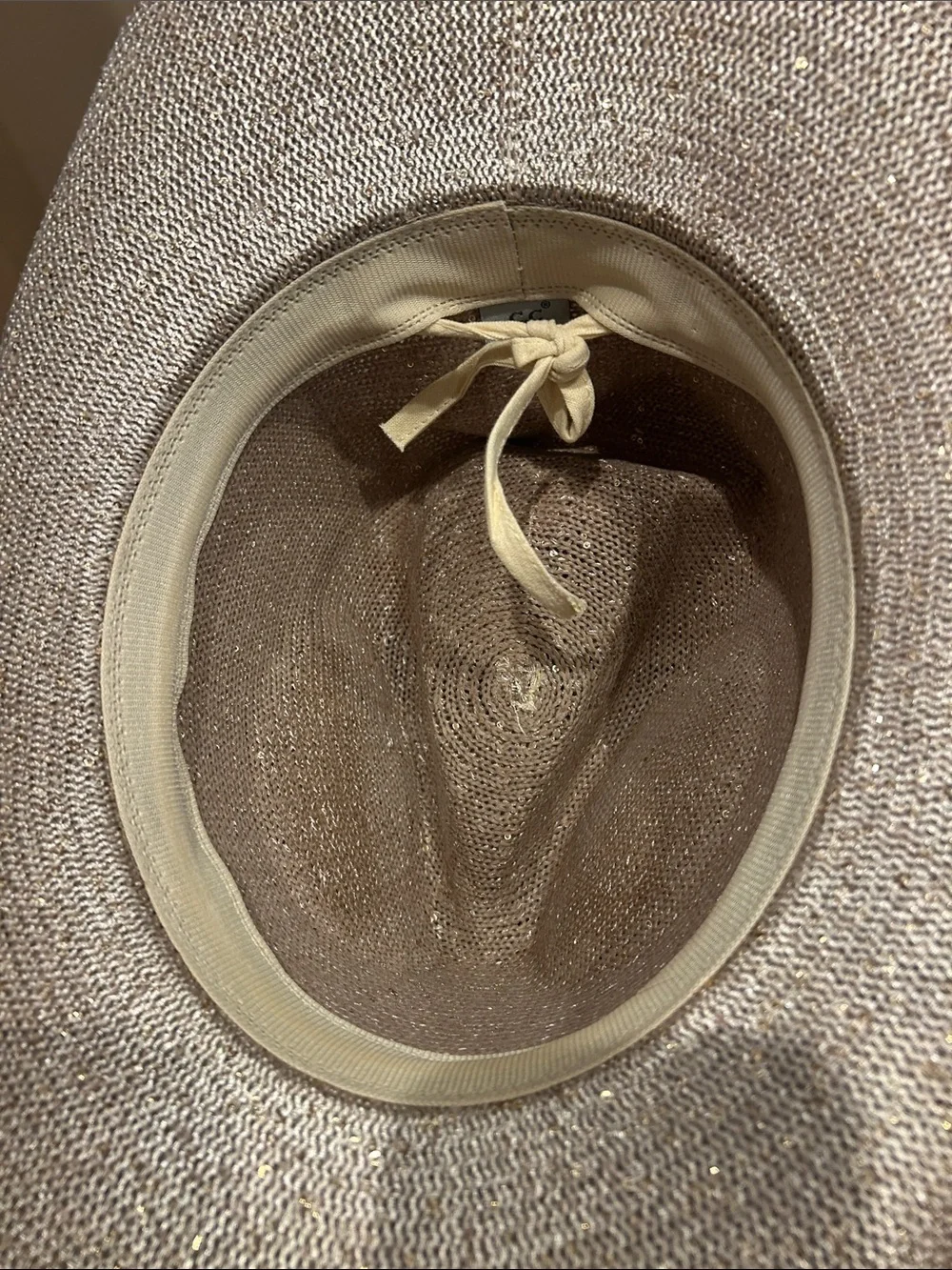 Anthropologie Beige Straw Cowboy Hat with Tan Band